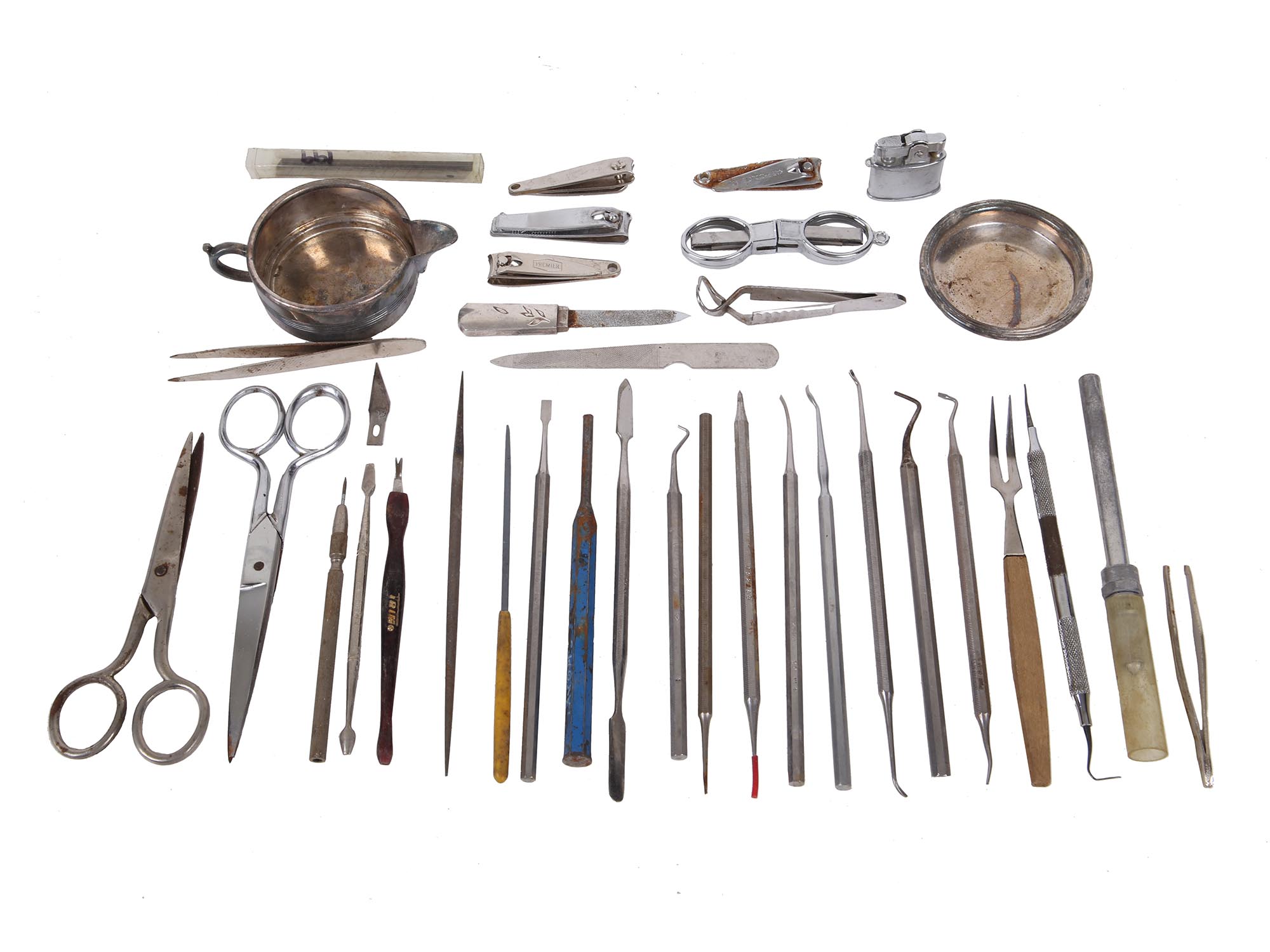 VINTAGE MANICURE AND DENTAL INSTRUMENTS 36 ITEMS PIC-0